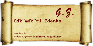 Gömöri Zdenka névjegykártya